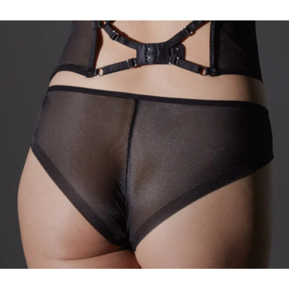 Thistle and Spire Women 3X Panty Manifesto Mesh Underwear Black Toffee New - Picture 2 of 7